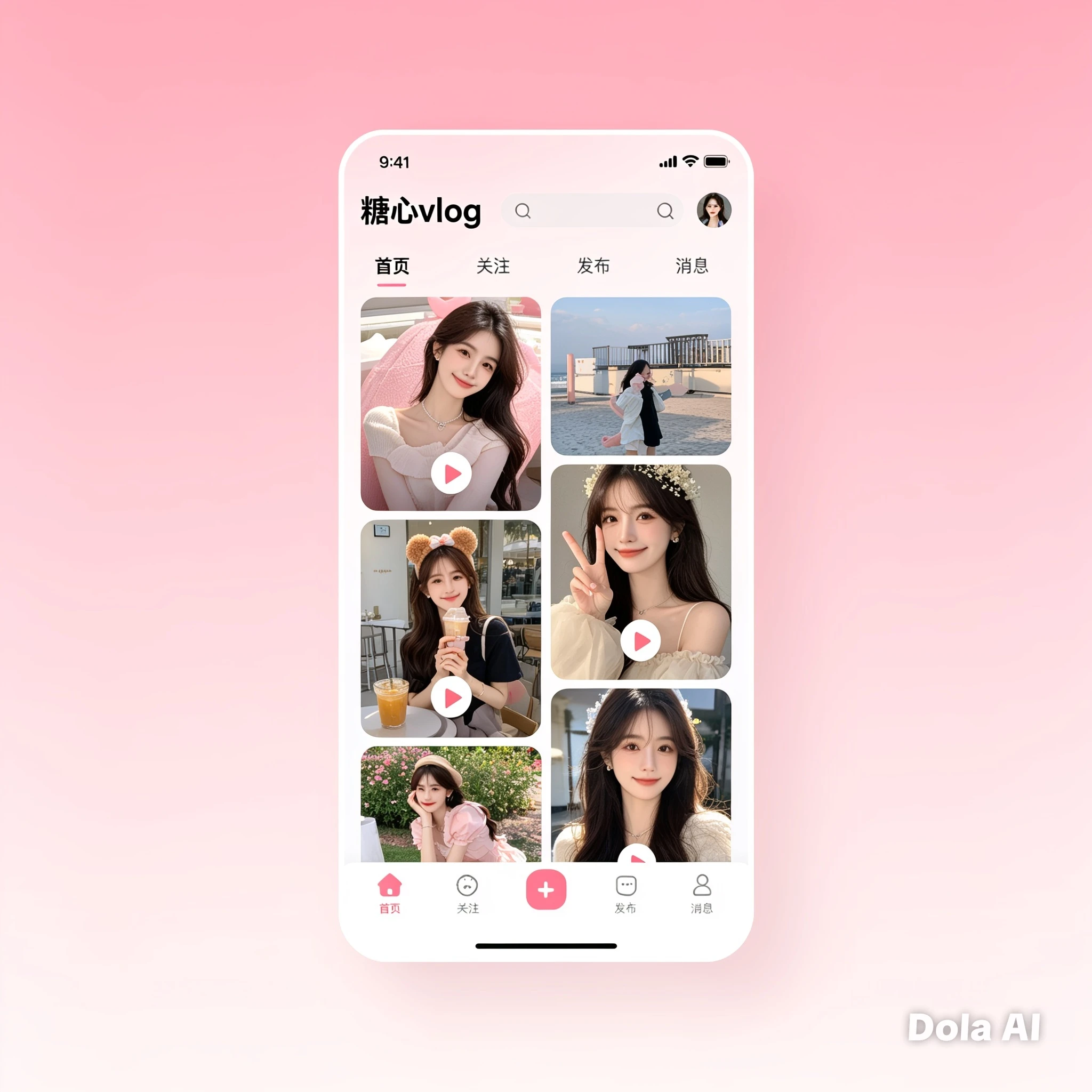 糖心Vlog移动端APP服务示意图
